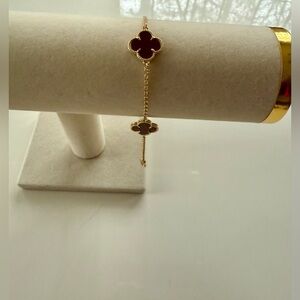 Chic Gold filled Brown Clover Bracelet